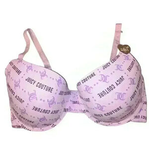 Juicy Couture Sleek & Smooth Bra Pink NWT Size 40C